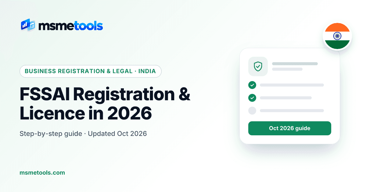 FSSAI registration and licence — MSMETOOLS guide cover