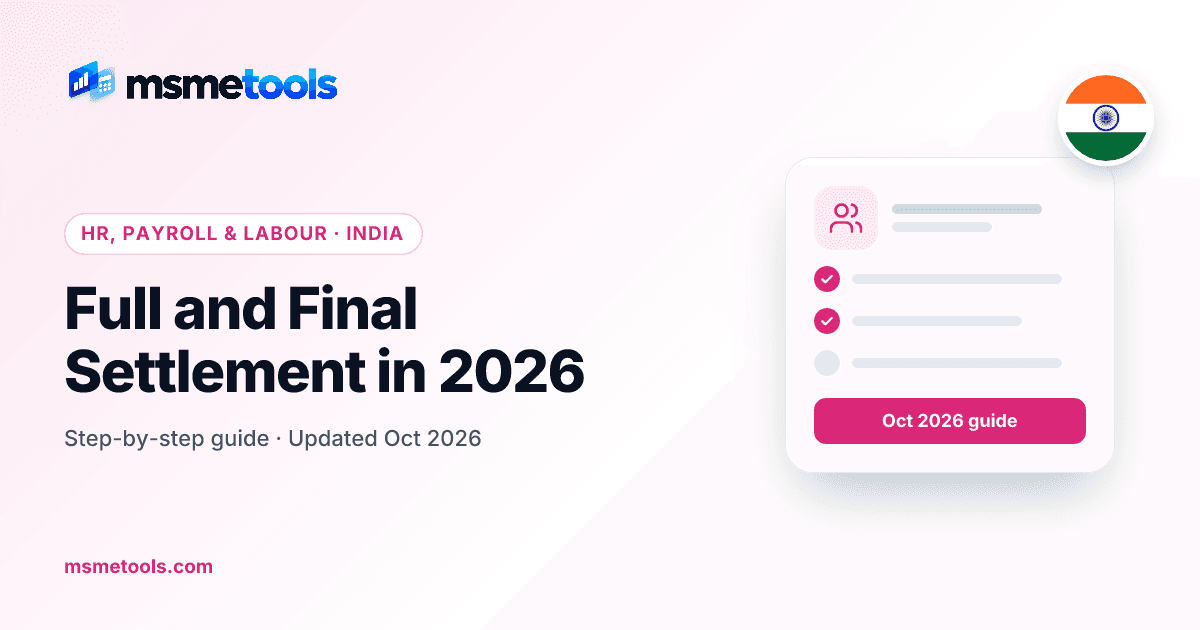 Full and final settlement — MSMETOOLS guide cover