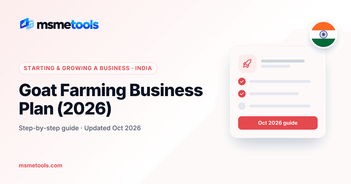 Goat farming business plan — MSMETOOLS guide cover