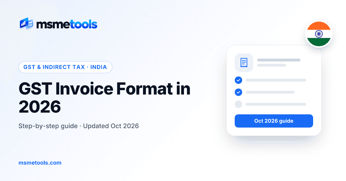 GST invoice format and Excel template — MSMETOOLS guide cover