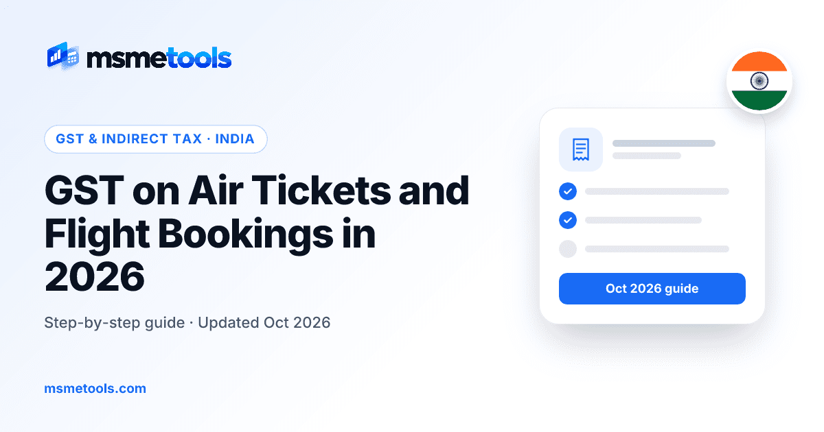 GST on air tickets in India — MSMETOOLS guide cover