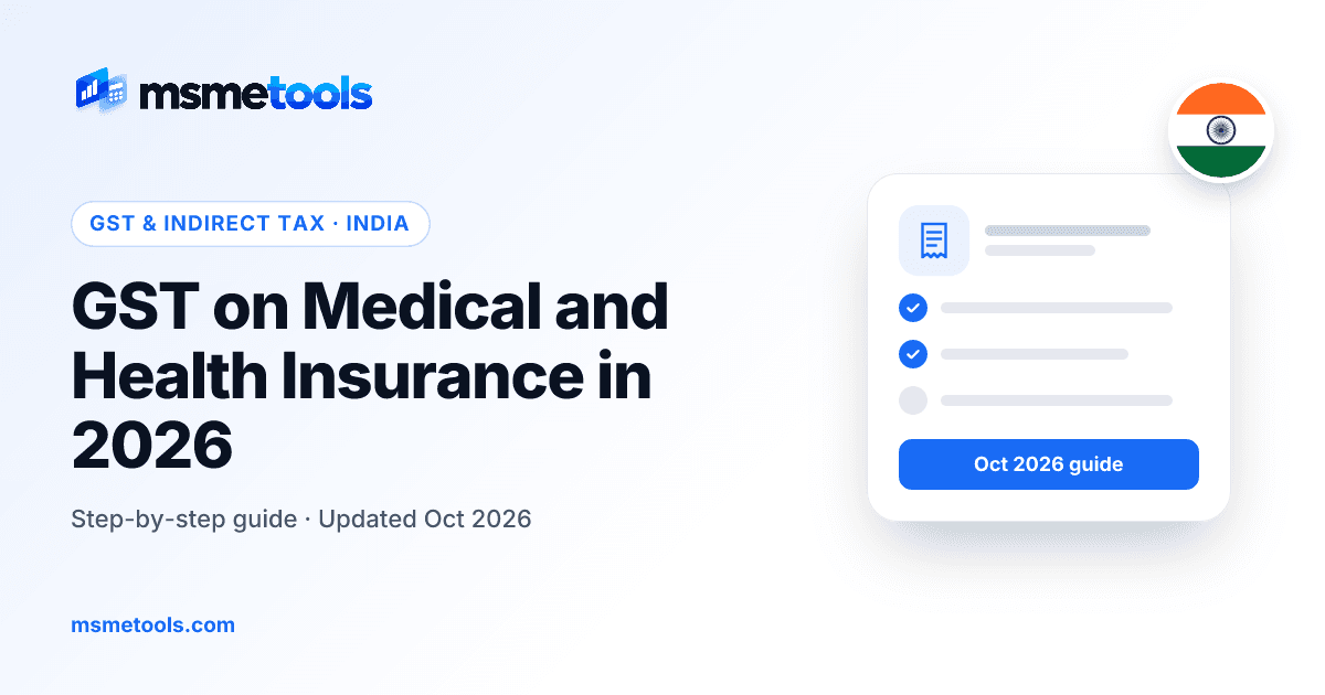 GST on health insurance — MSMETOOLS guide cover