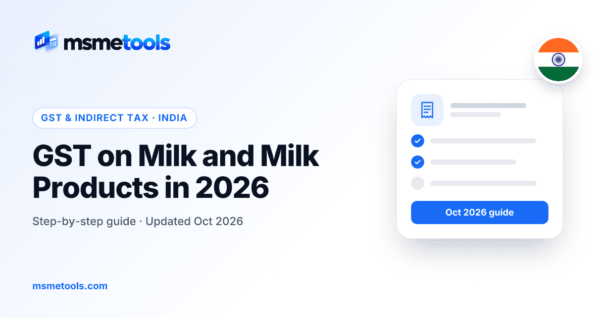 GST on milk and dairy products — MSMETOOLS guide cover