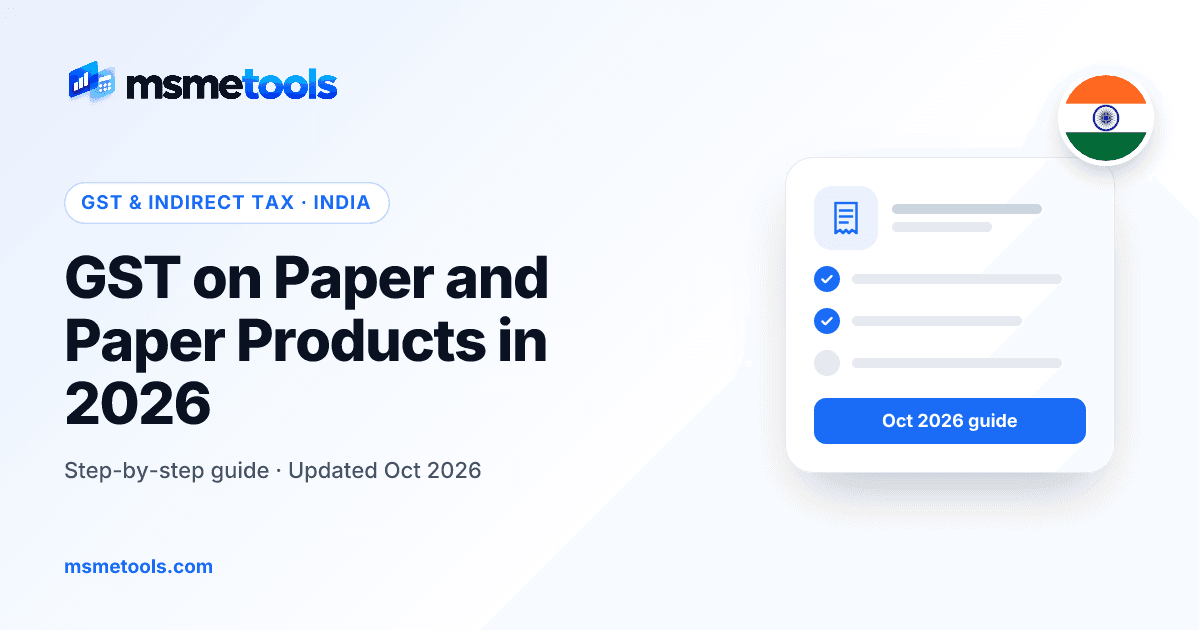 GST on paper in India — MSMETOOLS guide cover