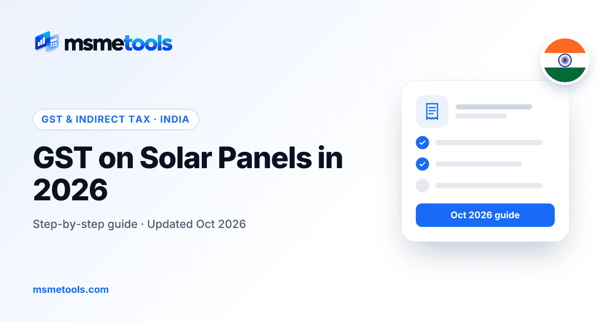 GST on solar panels — MSMETOOLS guide cover