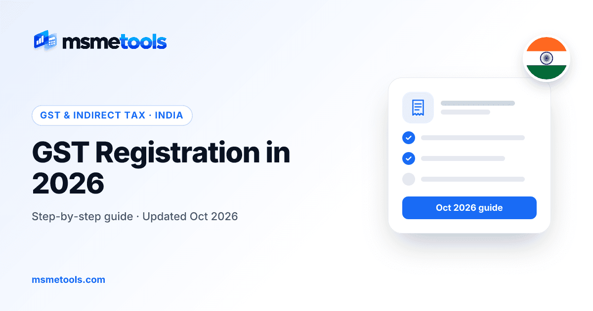 GST registration process and documents — MSMETOOLS guide cover