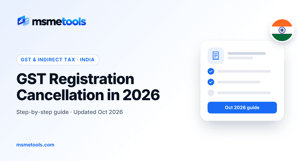 GST registration cancellation — MSMETOOLS guide cover