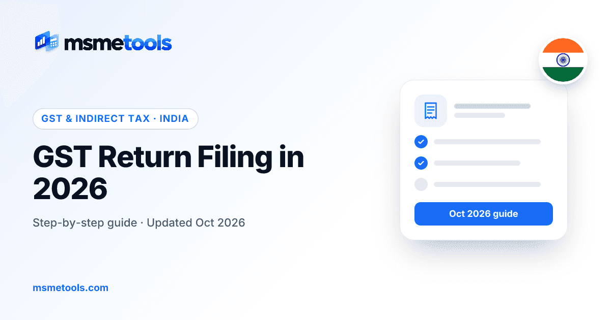GST return filing in India — MSMETOOLS guide cover