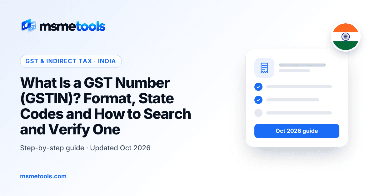 What is a GST number (GSTIN) — MSMETOOLS guide cover