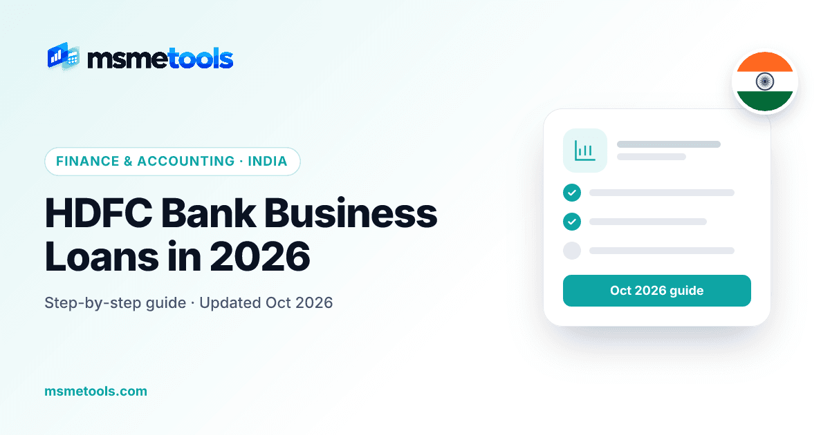 HDFC Bank business loans — products, rates and how to apply — MSMETOOLS guide cover