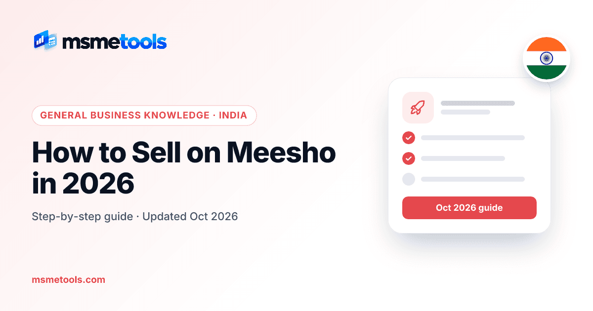How to sell on Meesho — MSMETOOLS guide cover