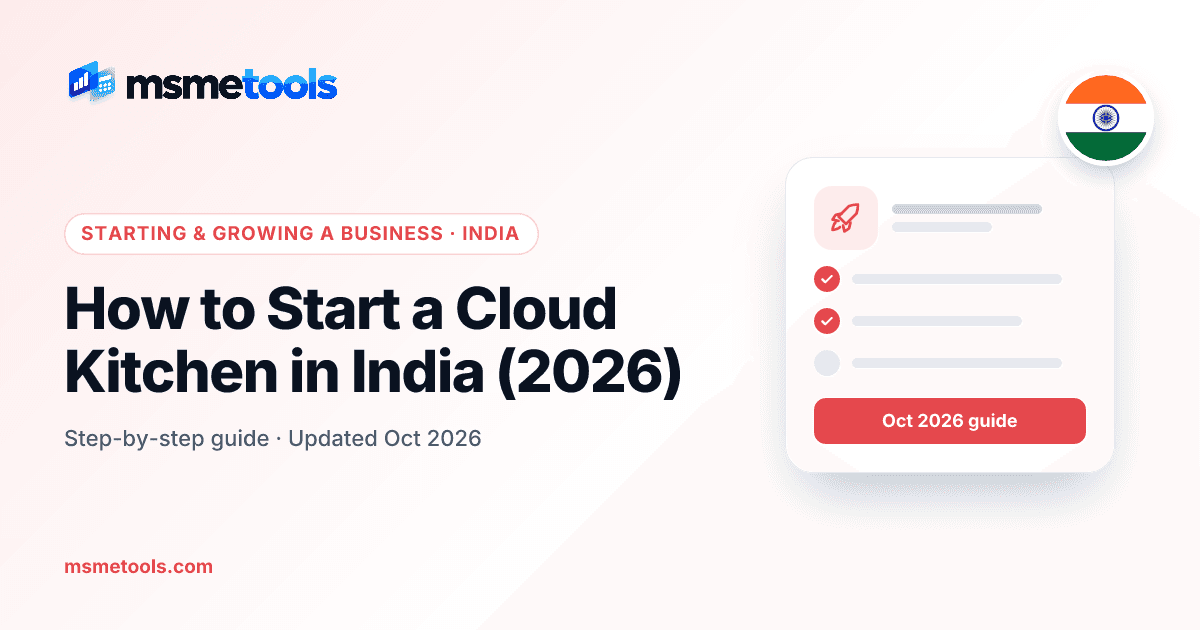 How to start a cloud kitchen in India — MSMETOOLS guide cover
