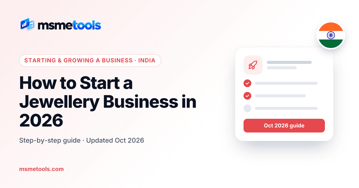 How to start a jewellery business — MSMETOOLS guide cover