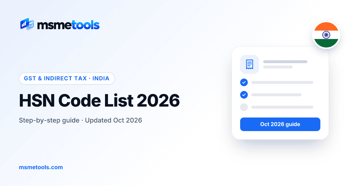 HSN code list under GST — MSMETOOLS guide cover