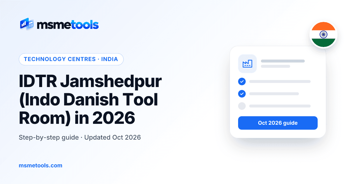 IDTR Jamshedpur courses, fees and admission — MSMETOOLS guide cover
