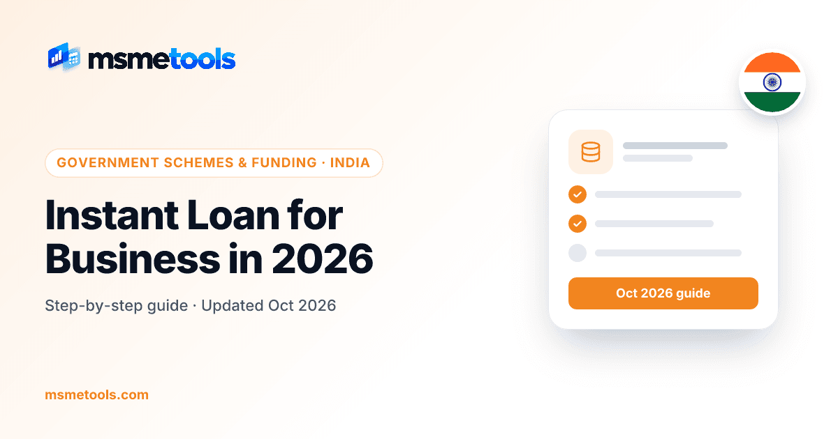 Instant loan for business in India — RBI digital lending rules and red flags — MSMETOOLS guide cover