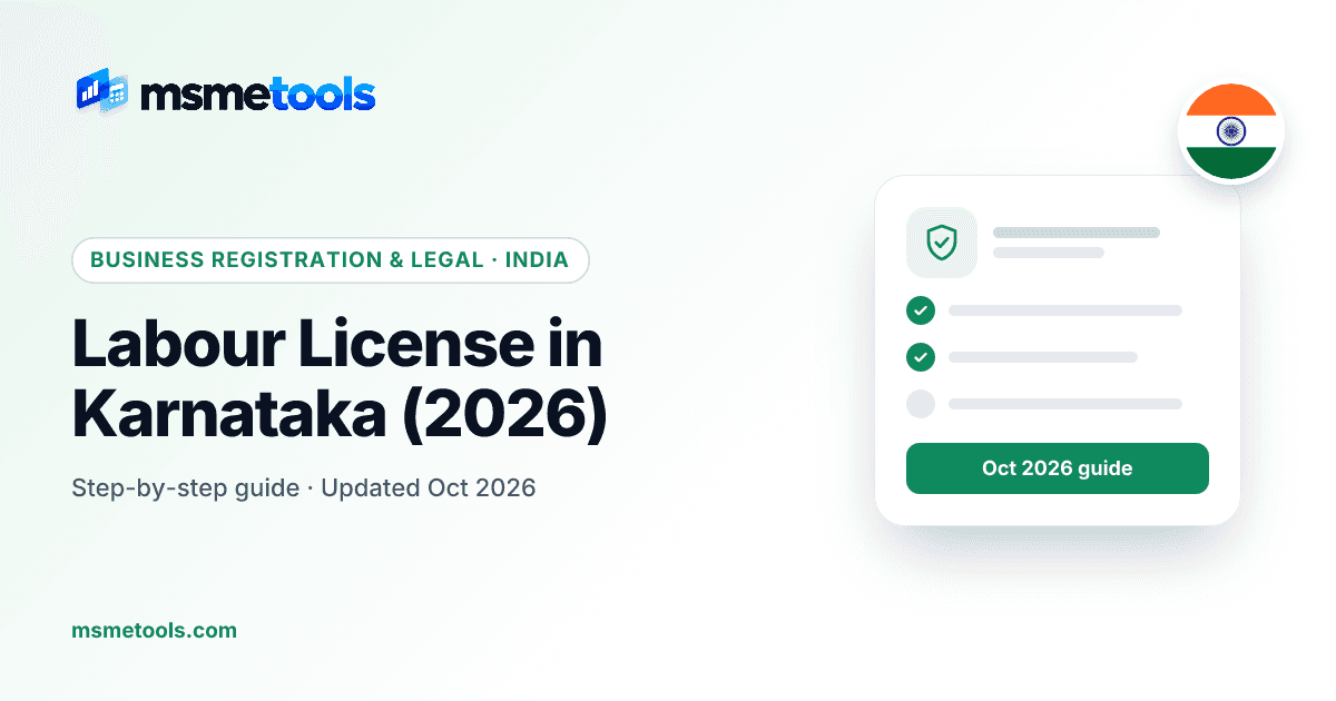 Labour licence in Karnataka — Shops & Establishments and contract labour — MSMETOOLS guide cover