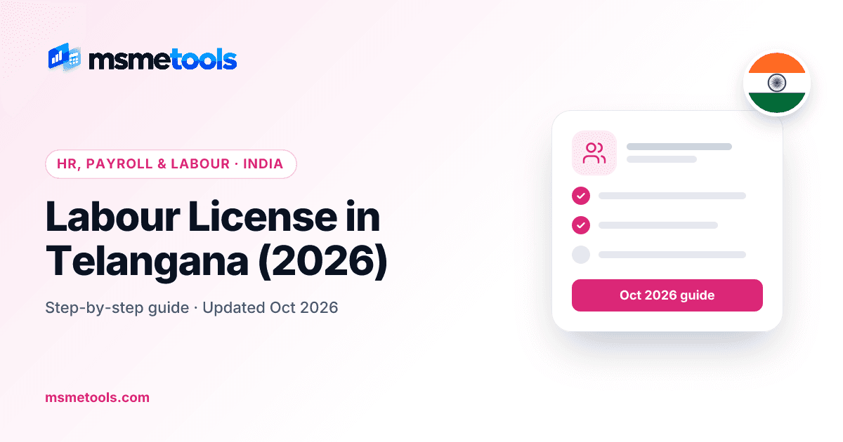 Labour licence in Telangana — MSMETOOLS guide cover
