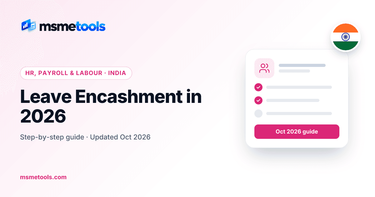 Leave encashment rules and tax — MSMETOOLS guide cover