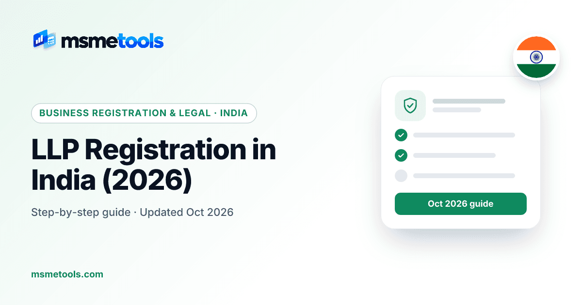 LLP registration in India — FiLLiP, fees and annual filings — MSMETOOLS guide cover