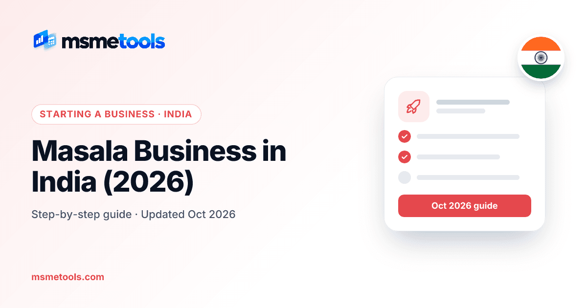 Masala business in India — MSMETOOLS guide cover