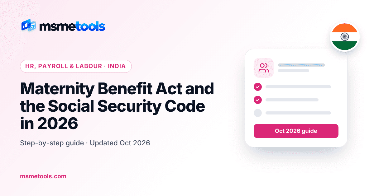 Maternity Benefit Act and the Social Security Code — MSMETOOLS guide cover