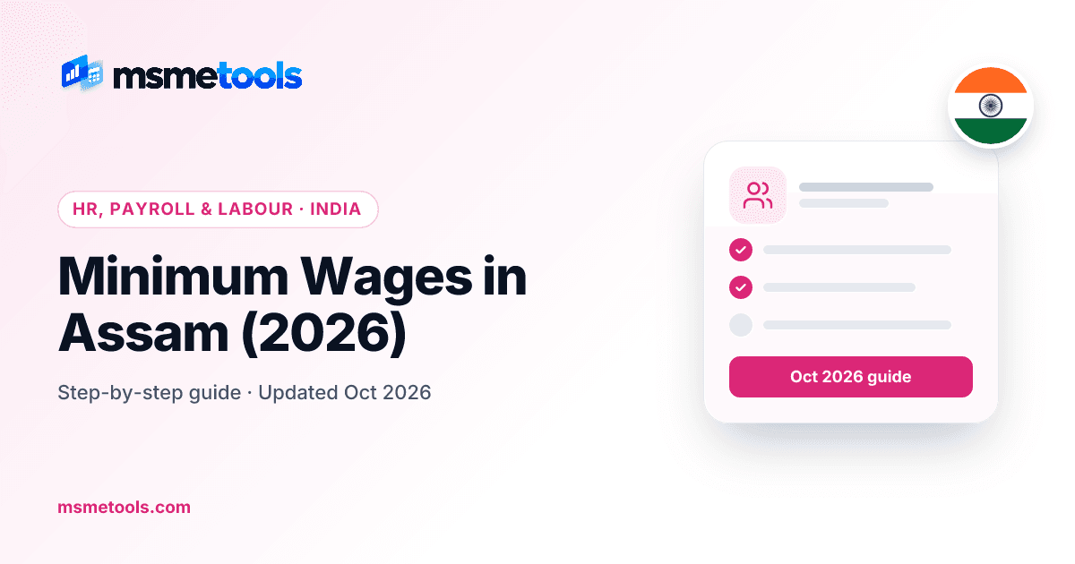 Minimum wages in Assam — MSMETOOLS guide cover