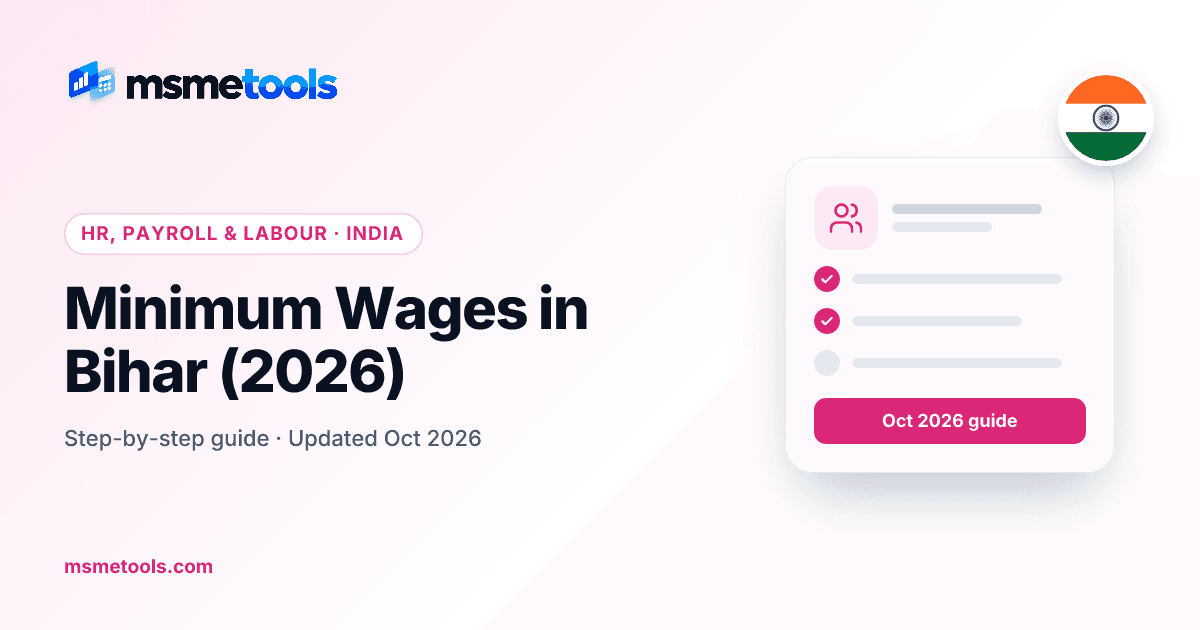 Minimum wages in Bihar — MSMETOOLS guide cover