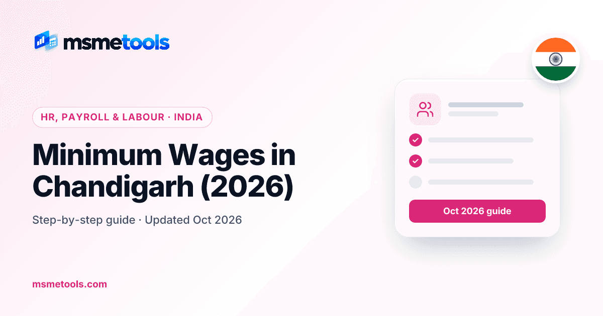 Minimum wages in Chandigarh — MSMETOOLS guide cover
