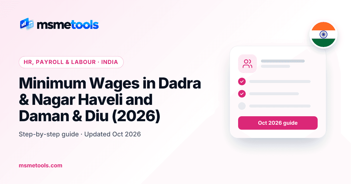 Minimum wages in Dadra & Nagar Haveli and Daman & Diu — MSMETOOLS guide cover