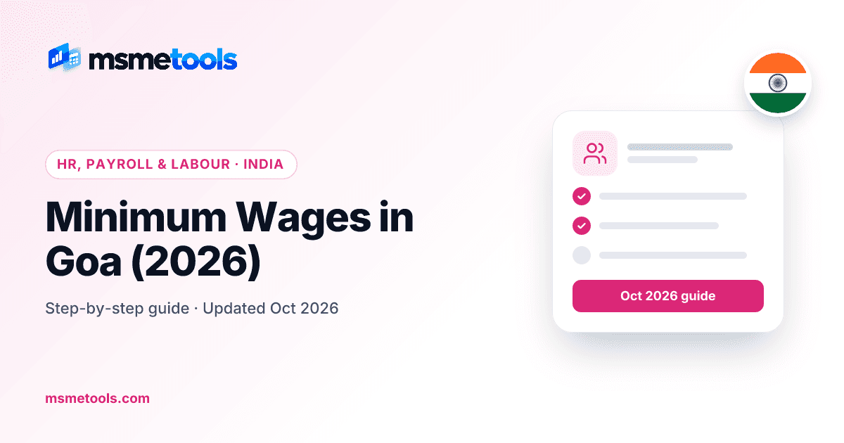 Minimum wages in Goa — MSMETOOLS guide cover