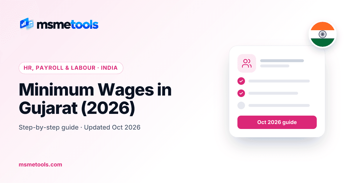 Minimum wages in Gujarat — MSMETOOLS guide cover