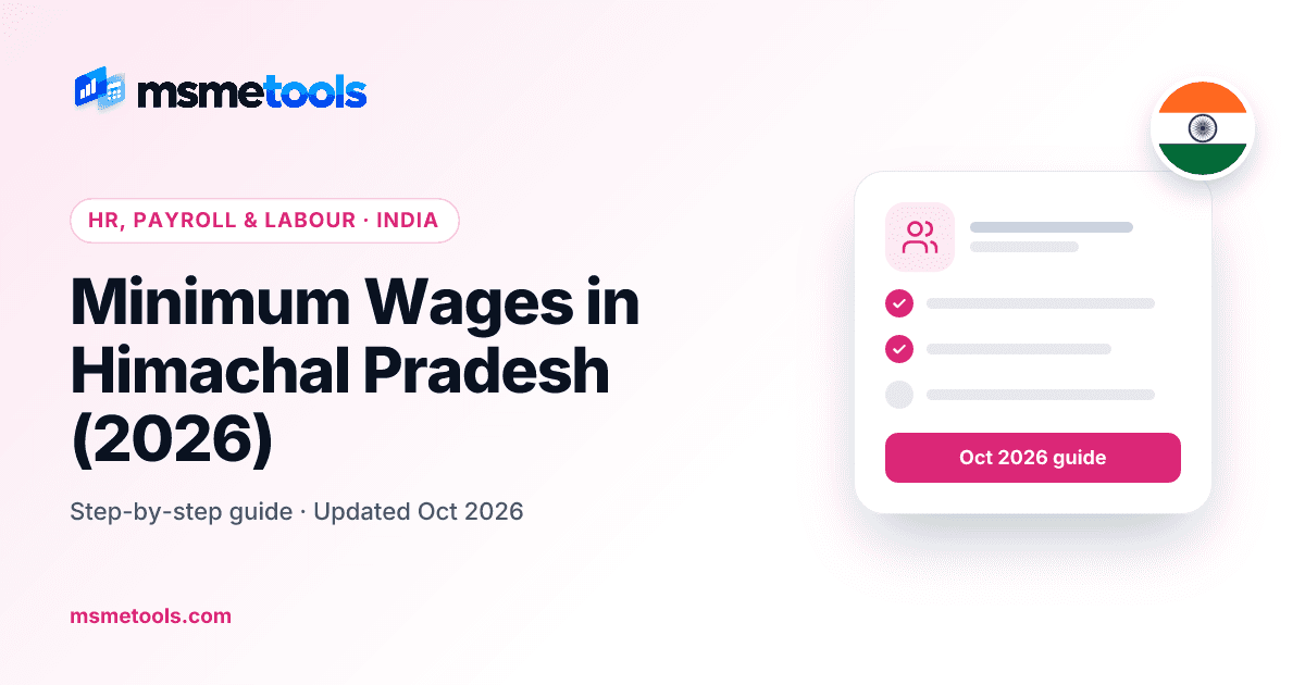 Minimum wages in Himachal Pradesh — MSMETOOLS guide cover