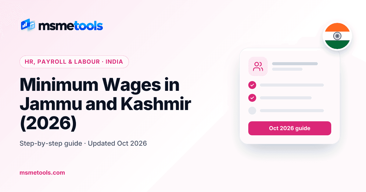 Minimum wages in Jammu and Kashmir — MSMETOOLS guide cover