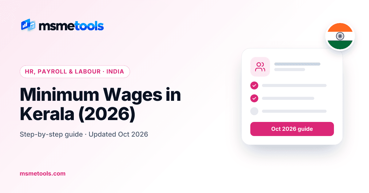 Minimum wages in Kerala — MSMETOOLS guide cover
