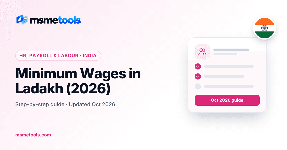 Minimum wages in Ladakh — MSMETOOLS guide cover