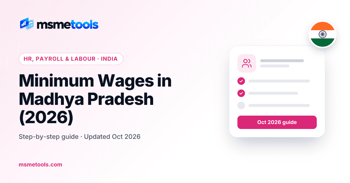 Minimum wages in Madhya Pradesh — MSMETOOLS guide cover