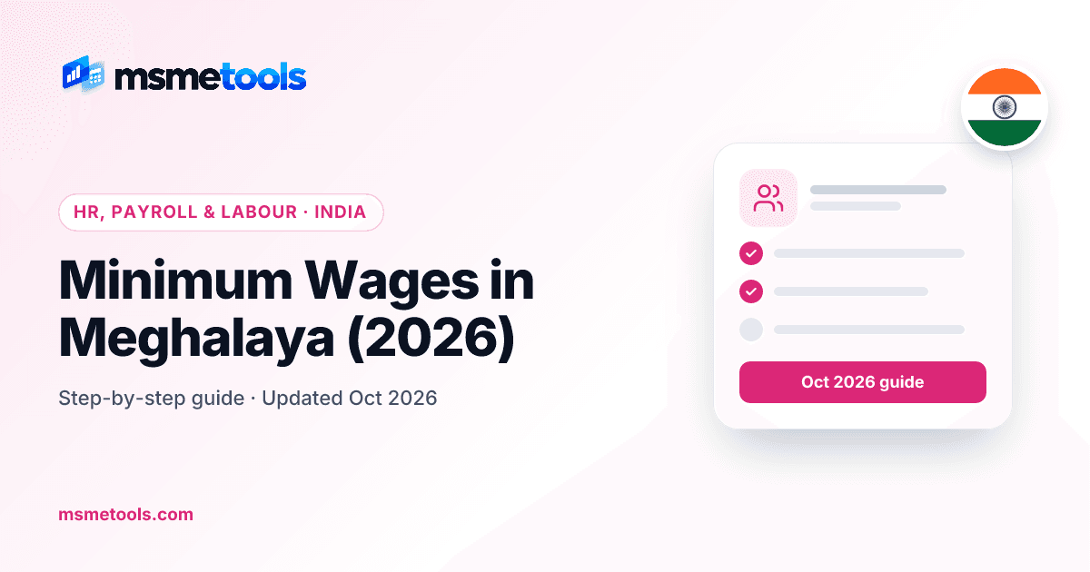 Minimum wages in Meghalaya — MSMETOOLS guide cover