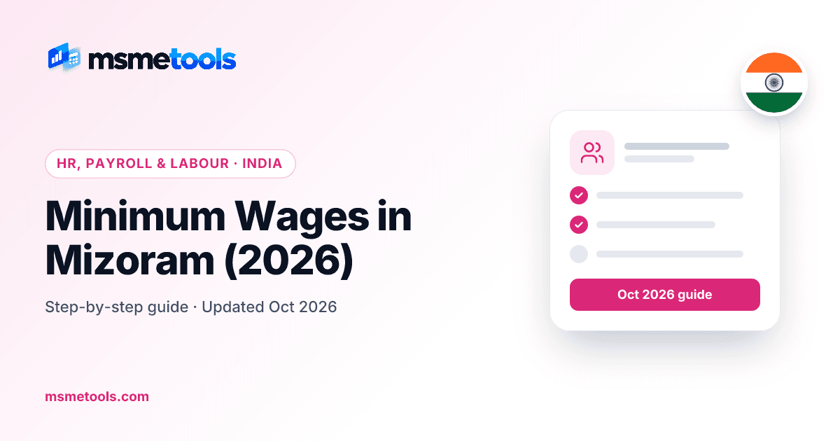 Minimum wages in Mizoram — MSMETOOLS guide cover