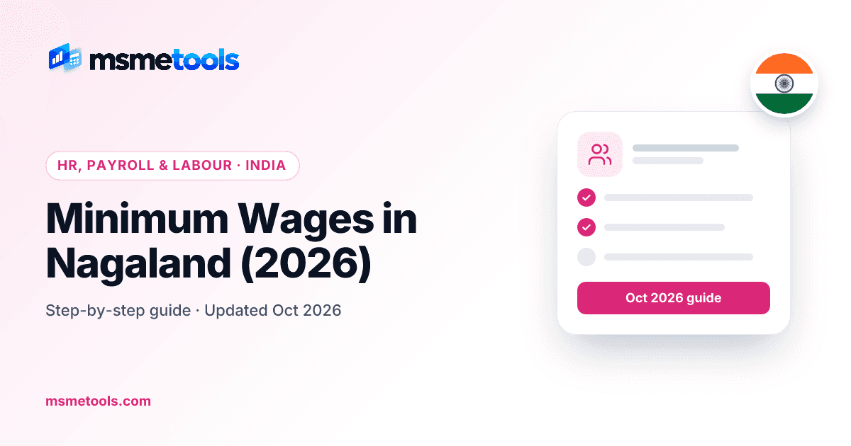 Minimum wages in Nagaland — MSMETOOLS guide cover