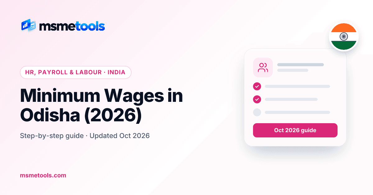 Minimum wages in Odisha — MSMETOOLS guide cover