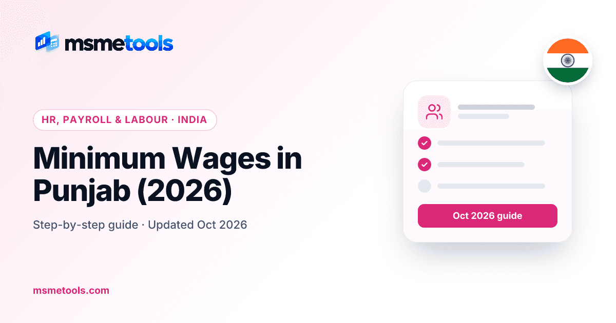 Minimum wages in Punjab — MSMETOOLS guide cover