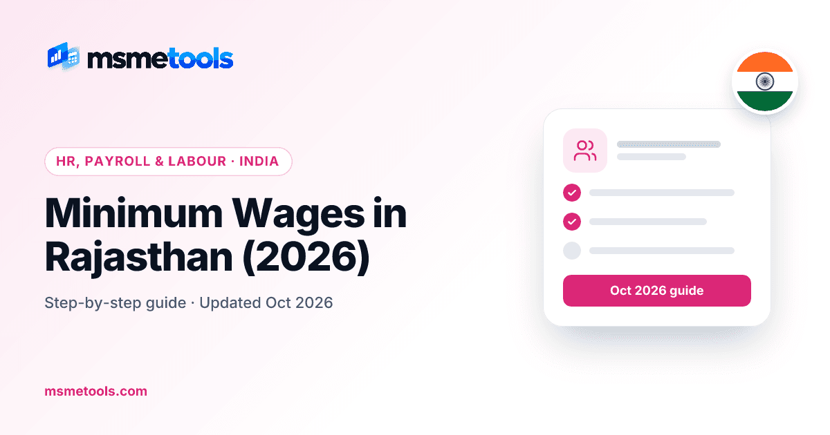 Minimum wages in Rajasthan — MSMETOOLS guide cover