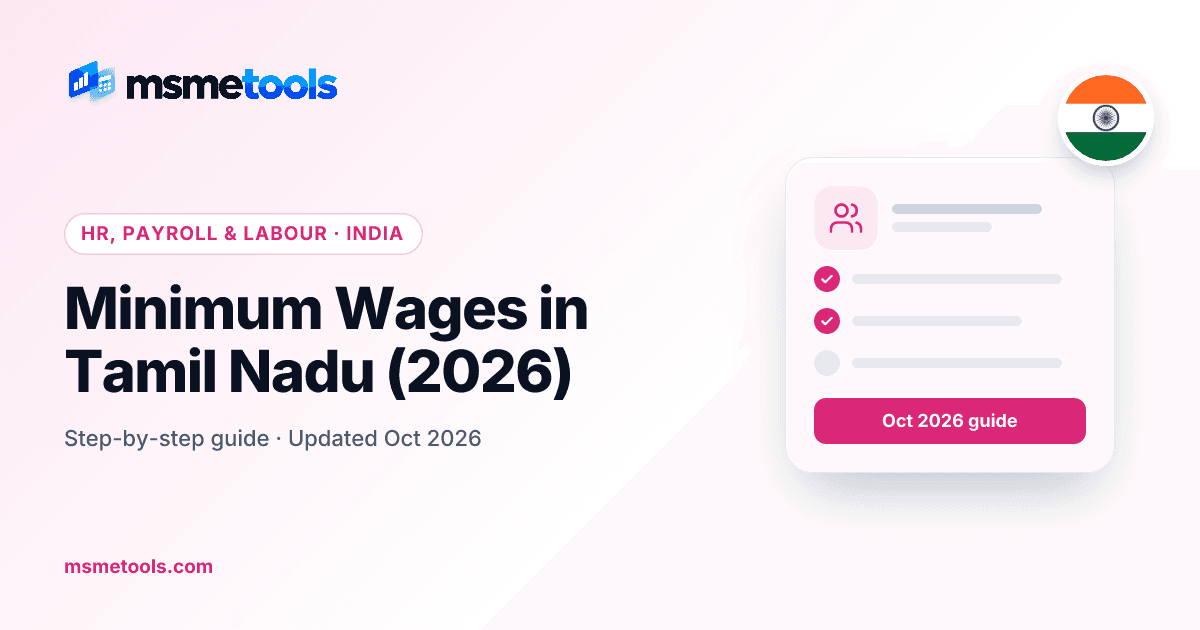 Minimum wages in Tamil Nadu — MSMETOOLS guide cover