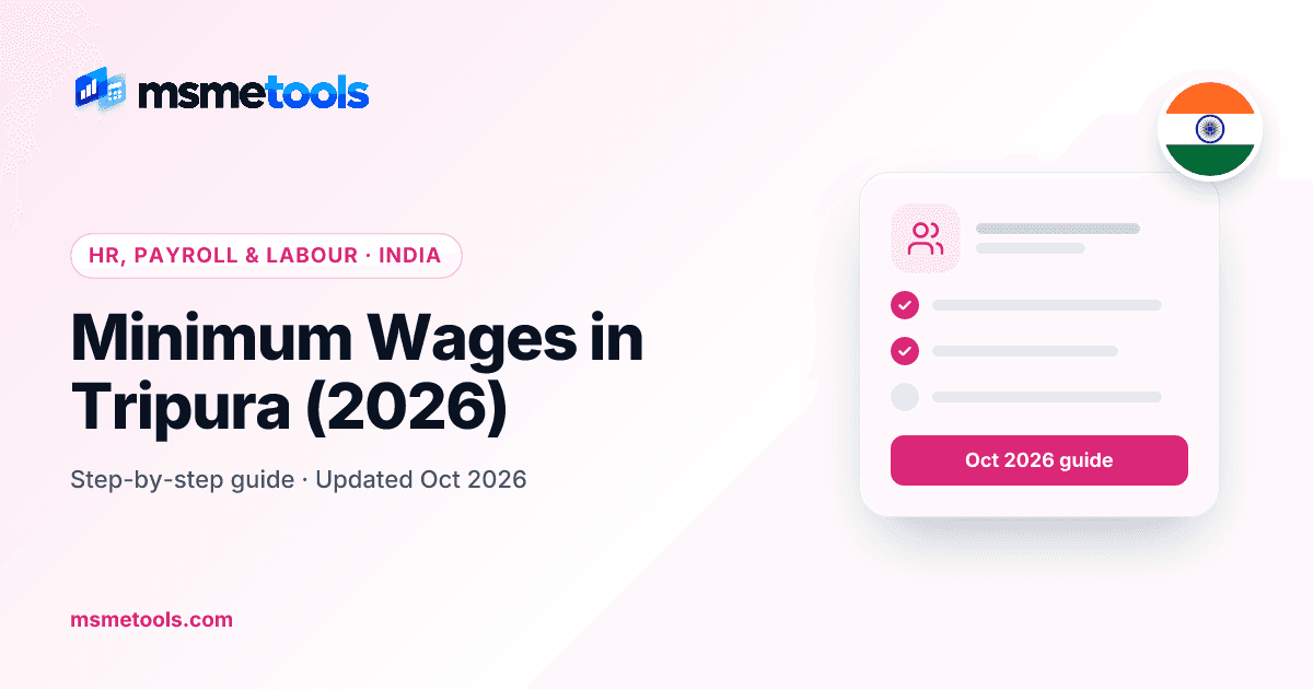 Minimum wages in Tripura — MSMETOOLS guide cover