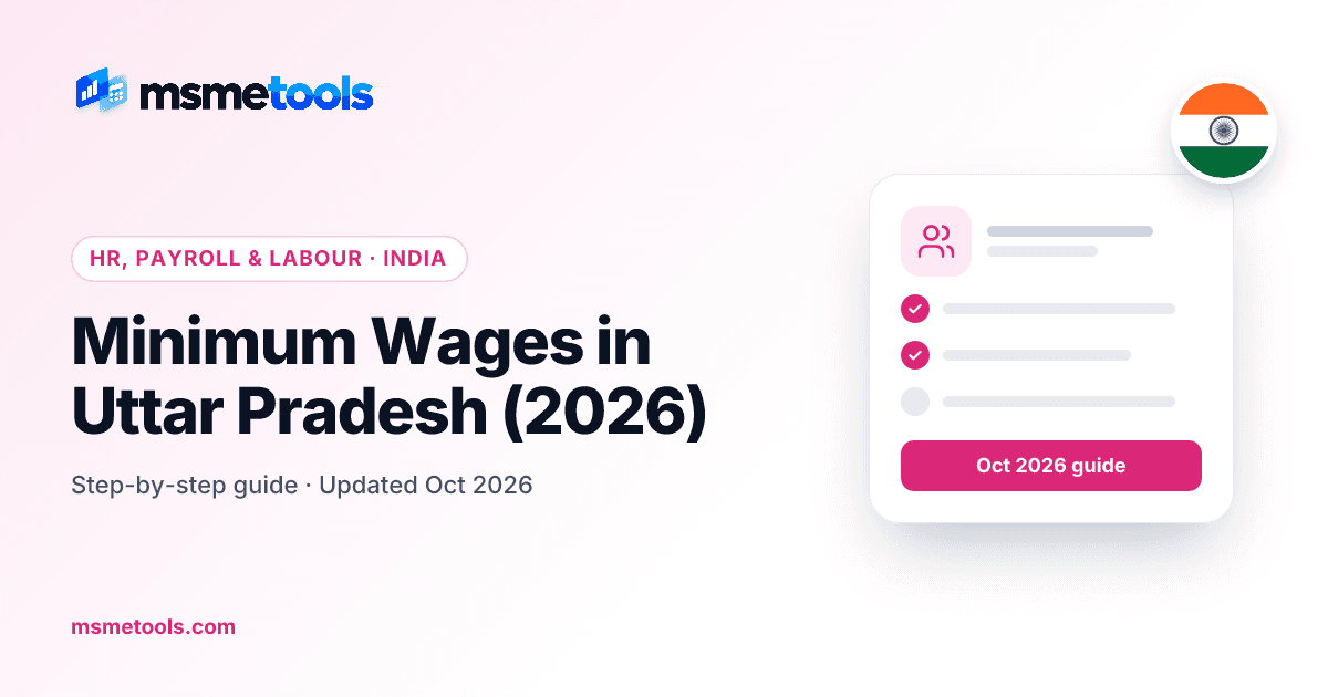 Minimum wages in Uttar Pradesh — MSMETOOLS guide cover