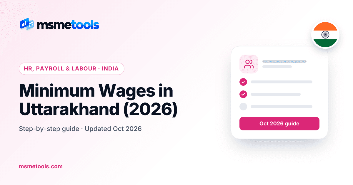 Minimum wages in Uttarakhand — MSMETOOLS guide cover