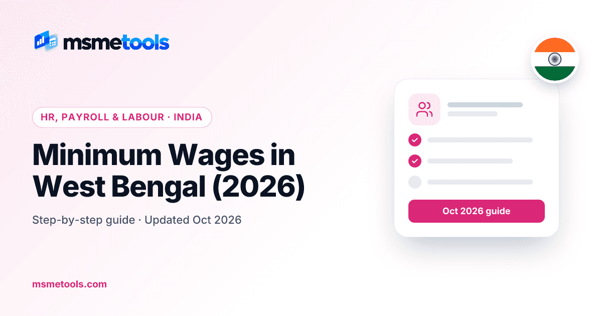 Minimum wages in West Bengal — MSMETOOLS guide cover