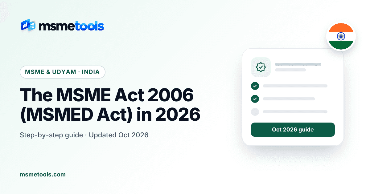 The MSME Act 2006 (MSMED Act) — MSMETOOLS guide cover