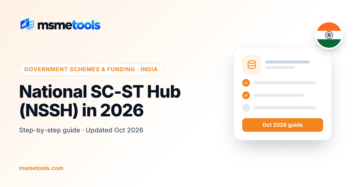 National SC-ST Hub scheme for SC/ST entrepreneurs — MSMETOOLS guide cover